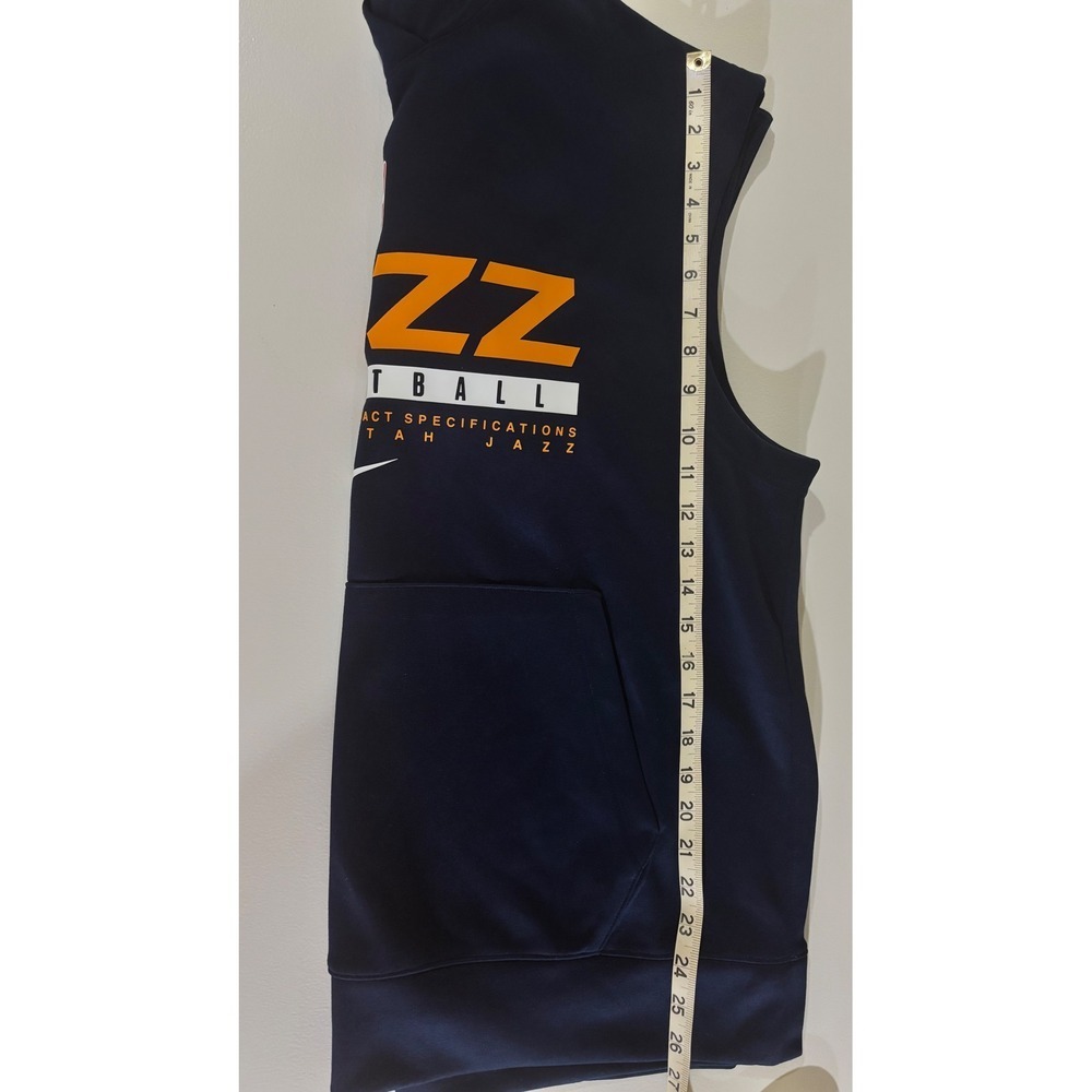 Nike Utah Jazz NBA Basketball Sleeveless Hoodie Navy Blue Dri-FIT Vest Mens L - Picture 4 of 8